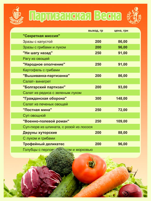 зображення Весняне меню в лісовому пивному комплексі "Партизан"