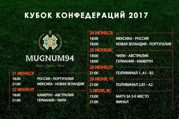 зображення Розклад матчів кубка Конфедерацій на екранах Mugnum94 (21.06 - 02.07)