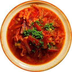 Borscht (also borshch, borsch, bortsch, borstch)